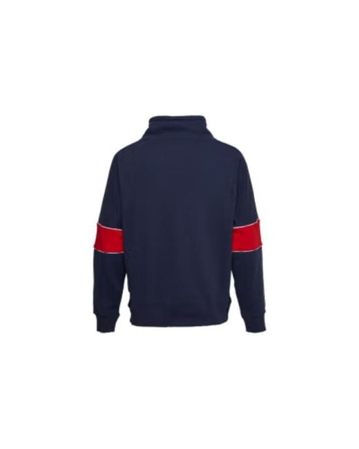 Converse Blue All Star Funnel Neck Quarter Zip Crew Sweatshirt for men