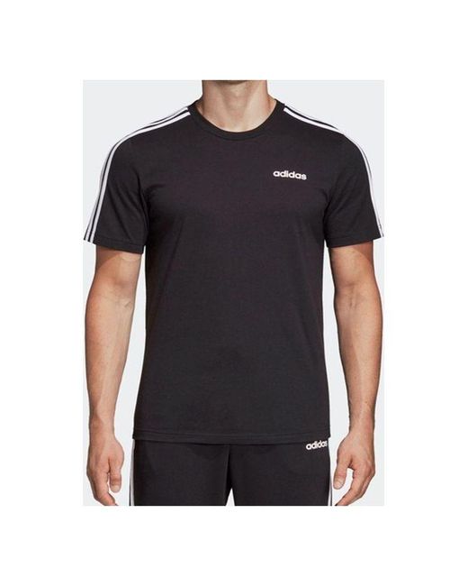 Adidas Black Stripe Casual Sports Round Neck Short Sleeve for men