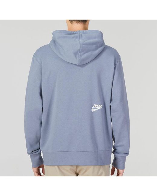 Nike Blue Logo Printing Drawstring Hooded Casual for men