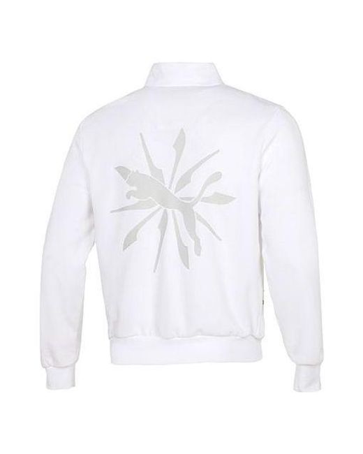 PUMA White Casual Pattern Loose Long Sleeves Jacket Couple Style for men