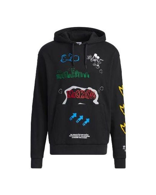 Adidas Black Originals Fangtastic Series Disney Mickey Printing Sports Pullover for men