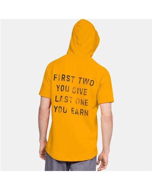 Under Armour Yellow Rock Sports Hooded Short Sleeve for men