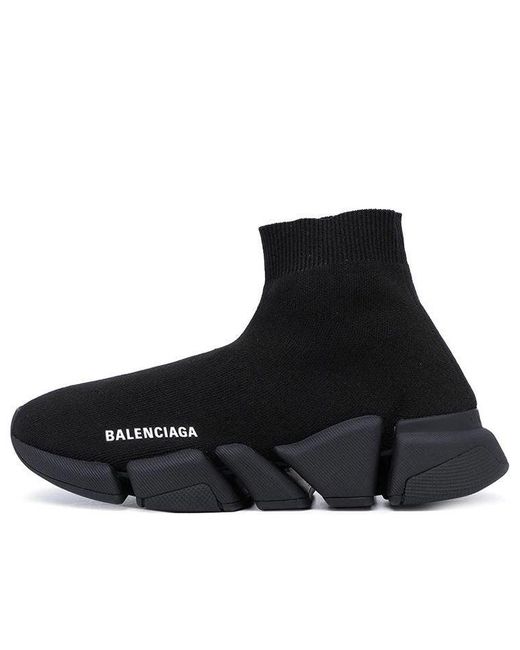 Balenciaga Black (Wmns) Speed 2.0 Sneakers Shiny Knit With Sole Unit'