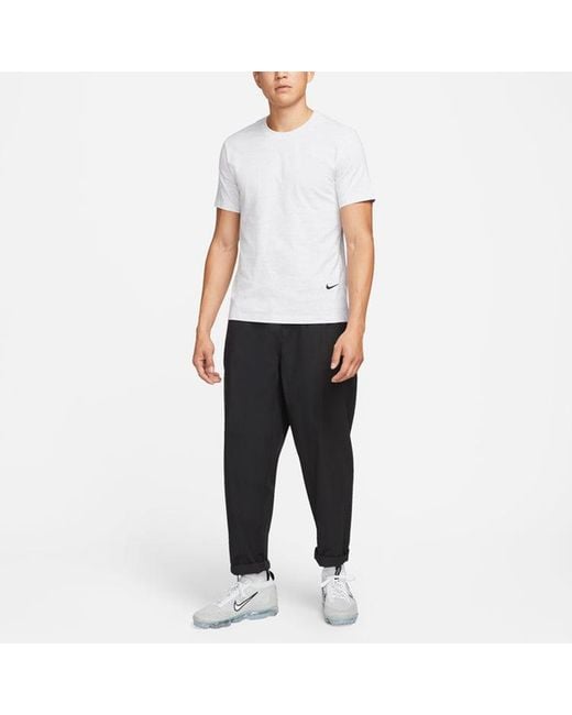 Nike White Solid Color Round Neck Pullover Short Sleeve Birch Color T-Shirt for men