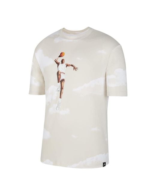 Nike White Casual Printing Round Neck Pullover Short Sleeve Sail T-Shirt for men