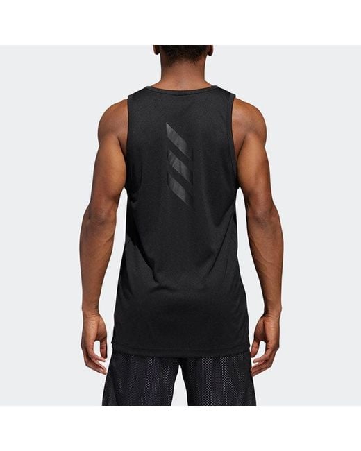 Adidas Black Solid Color Logo Sports Sleeveless Basketball Jersey/Vest for men