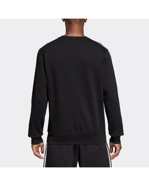 Adidas Black E 3S Crew Fl Round-Neck Sweater for men