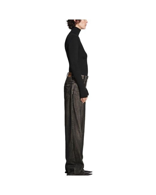 Balenciaga Gray Denim Trompe L'Oeil Pants