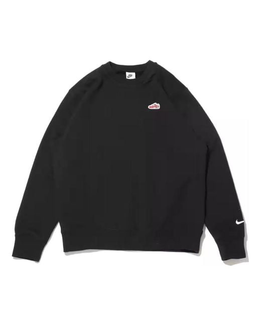 Nike Black French Terry Crew-Neck Sweatshirt for men