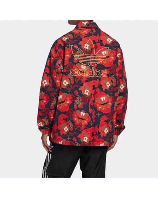 Adidas Red Lny Coach Jacket Collegiate Scarlet Metallic for men