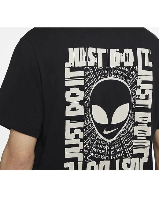 Nike Black Sportswear Printing Short Sleeve 'Alien' for men