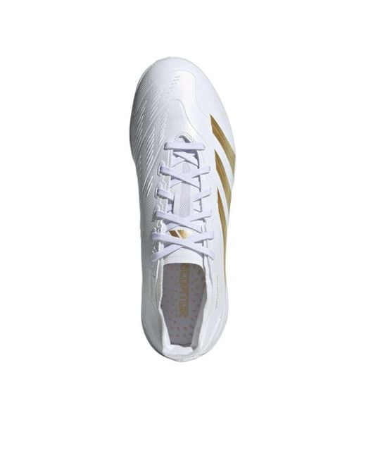Adidas White Predator League Turf 'Cloud Metallic Sandy Met' for men