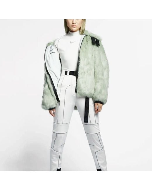Nike Green X Ambush Faux-Fur Nrg Ca Jacket Crossover Fur Couple Style