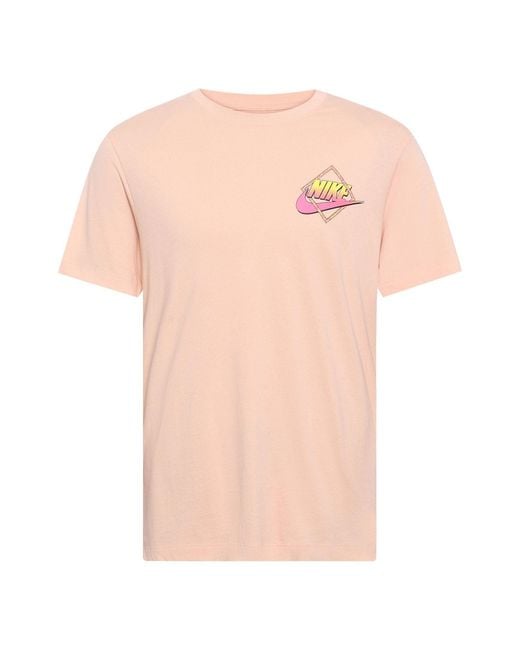 Nike Pink Sportswear Back Printing Sports Short Sleeve for men