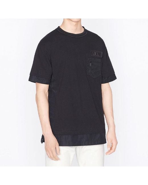 Dior X Sacai Crossover Fw21 Large Cotton Short Sleeve T-Shirt in