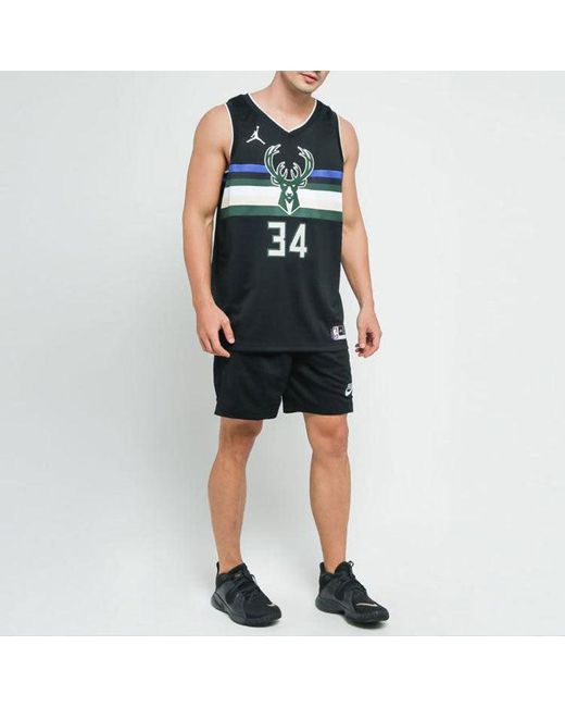 Nike Black Nba Milwaukee Bucks Statement Edition Swingman Jersey 'Giannis Antetokounmpo 34' for men