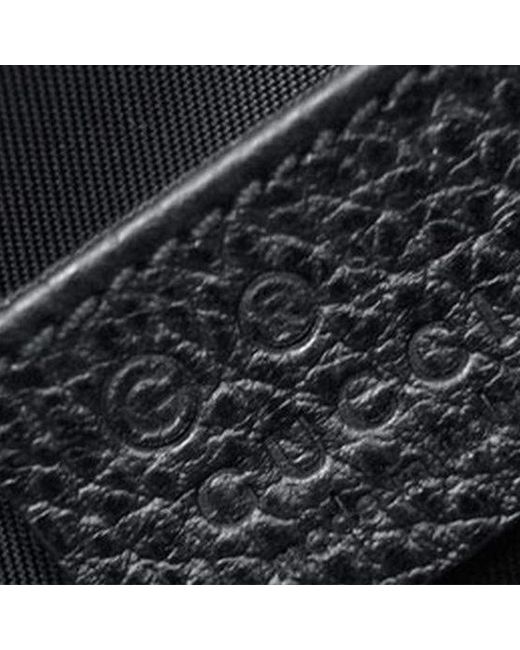 Gucci Black Logo Leather Logo Nylon Schoolbag Backpack
