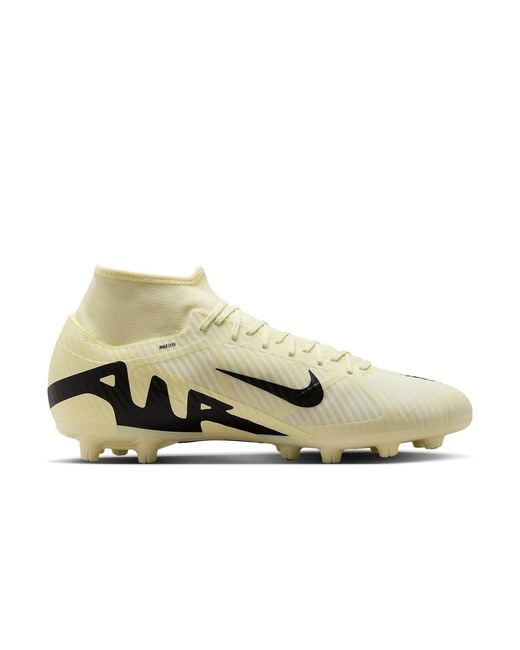 Nike Metallic Mercurial Superfly 9 Academy Hard-Ground High-Top Soccer Cleats 'Lemonade' for men