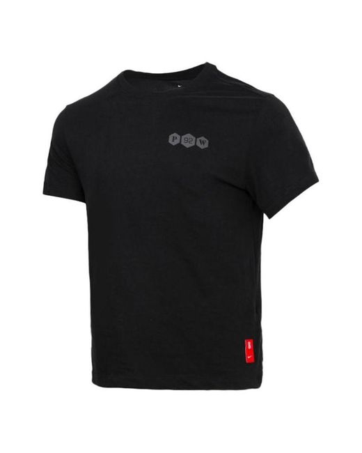 Nike Black Dri-Fit Kyrie Logo Print Basketball Crew-Neck Short Sleeve for men