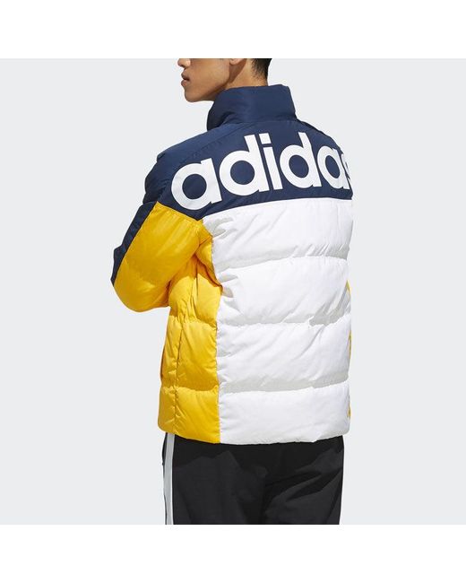 Adidas Yellow Neo Casual Sports Outdoor Windproof Stay Warm Down Jacket for men