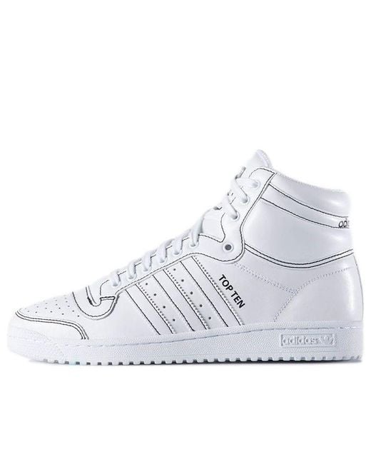 Adidas White Top Ten Hi 'Triple' for men