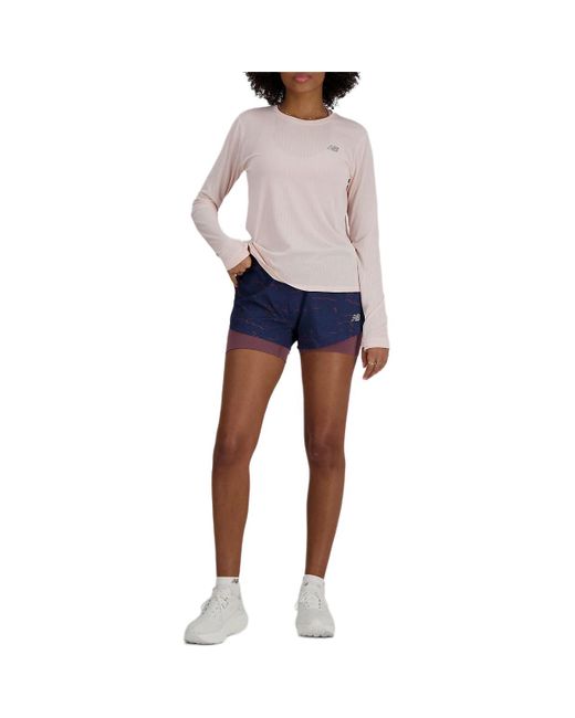 New Balance Blue (Wmns) Athletics Long Sleeve T-Shirt 'Quartz Heather'