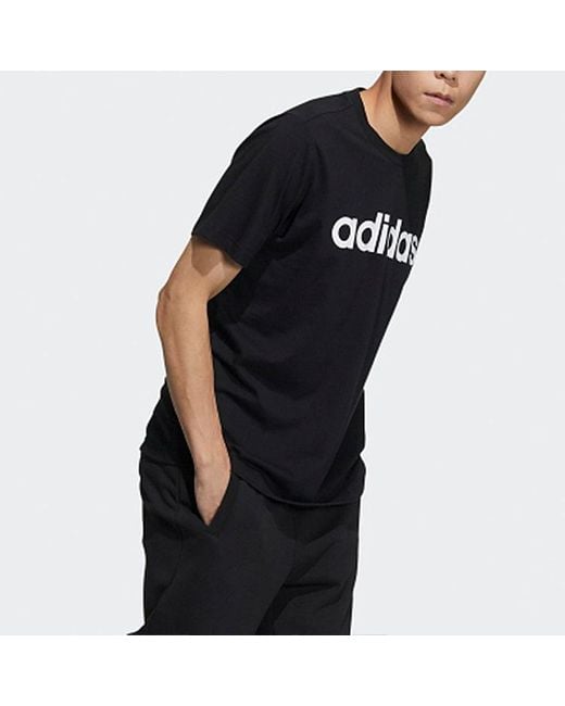 Adidas Black Neo M Ce Logo T1 Casual Sports Round Neck Training Short Sleeve for men