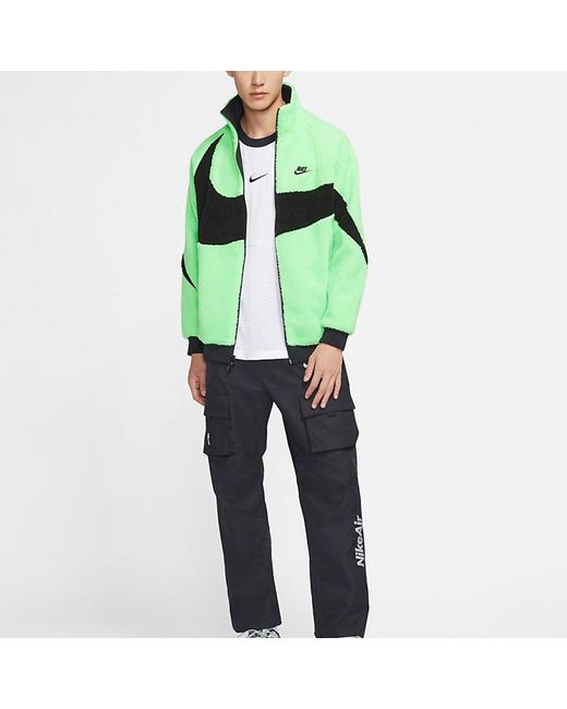 Nike Green Big Swoosh Reversible Boa Jacket (Asia Sizing) 'Lime' for men