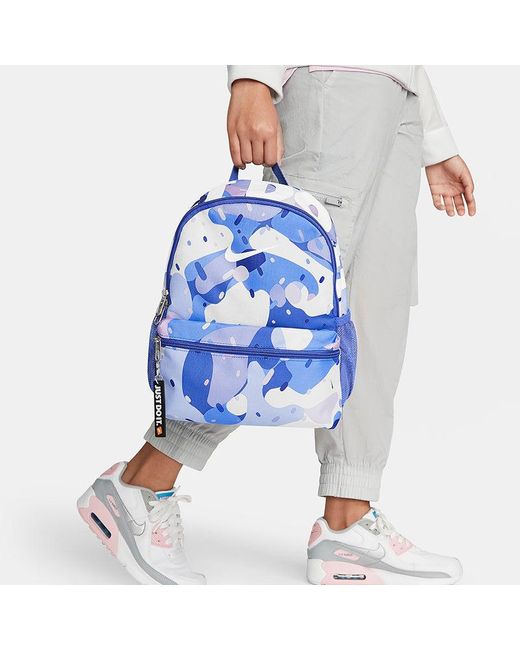 Nike Blue Brsla Jdi Mini Bkpk-Aop Athleisure Casual Sports Backpack Student Schoolbag