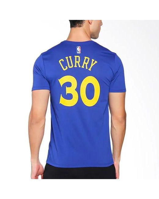 Nike Blue Golden State Warriors Dri-Fit Nba Short Sleeve 'Curry' for men
