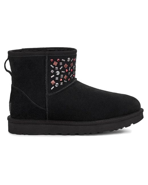 Ugg Black (Wmns) Classic Mini Stud Ii Rivets Snow Boots