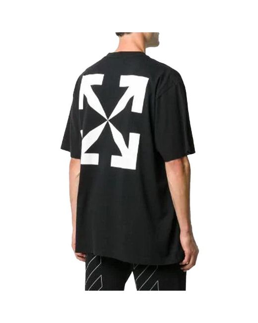 Off-White c/o Virgil Abloh Black Chest Painting Printing Short Sleeve for men
