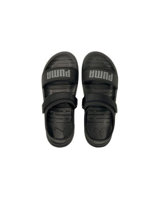 PUMA Black Softride Sandal 'Castlerock' for men