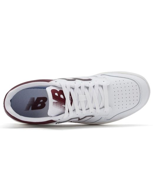 New Balance White 480 Burgundy' for men