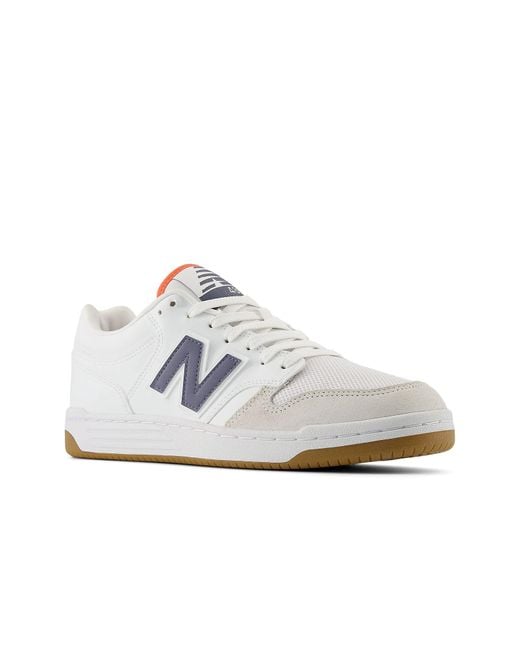 New Balance White 480 Gum' for men