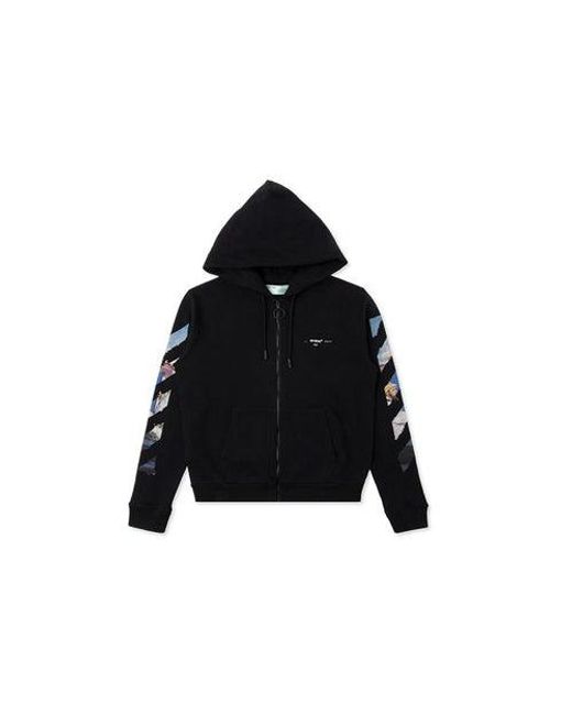 Off-White c/o Virgil Abloh Black Diagonal Arrow Print Zipped Cotton