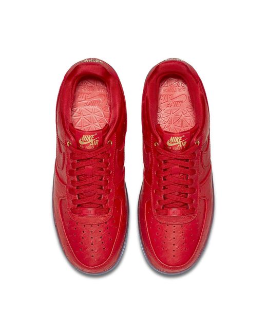 Nike Red Air Force 1 Cmft Lux Low 'Ostrich' for men