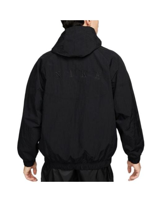 Nike Black Heritage Essentials Half-Zip Overhead Woven Windbreaker Jacket for men