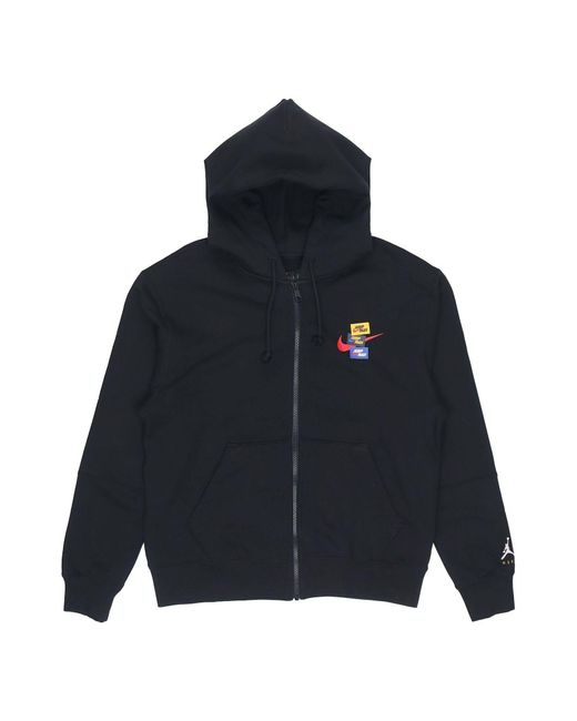 Nike Blue Woven Label Logo Sports Hooded Jacket Autumn for men