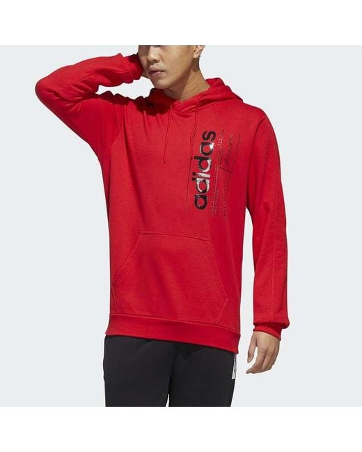 Adidas Red Casual Sports Pullover for men