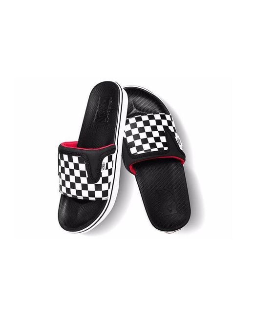 Vans White Ultracush Slide-Onslippers/ Chess Board And for men