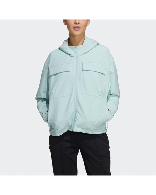 Adidas Blue (Wmns) Style Shell Jkt Casual Sports Hooded Jacket