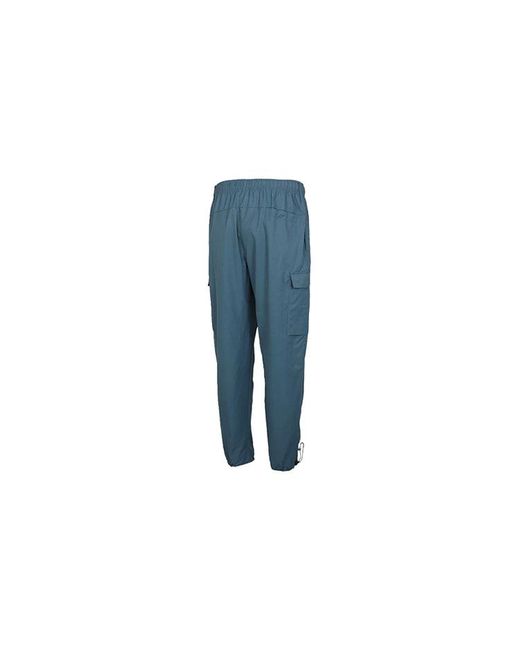 Nike Blue Sportswear Logo Small Label Embroidered Woven Cargo Long Pants for men