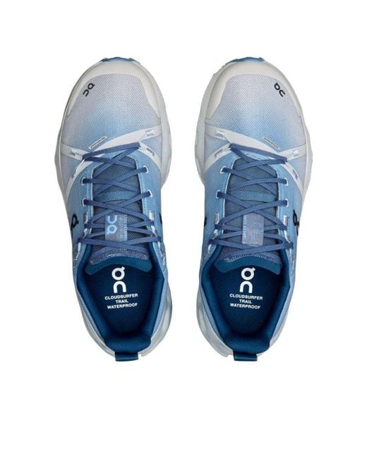 On Shoes Blue Cloudsurfer Trail Waterproof 'Chambray Glacier' for men