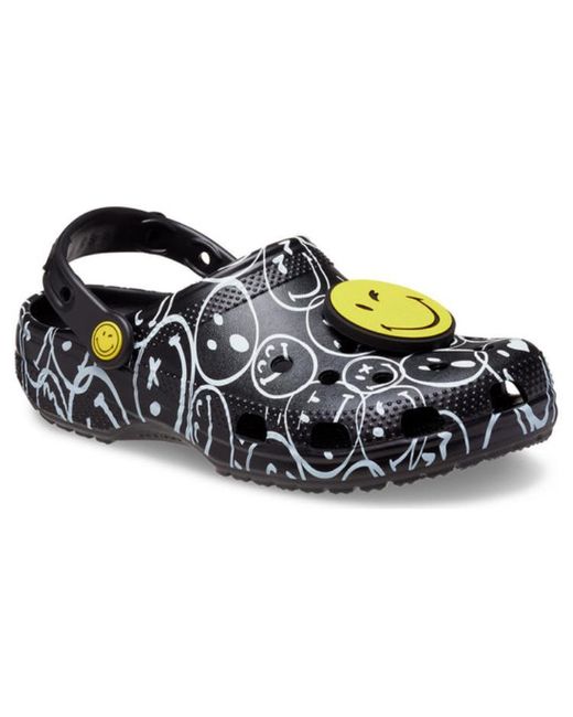 CROCSTM Black Classic Smiley World Clogs