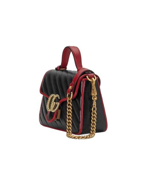 Gucci Black (Wmns) Gg Marmont Series Mini Hand Bag Single Shoulder Bag
