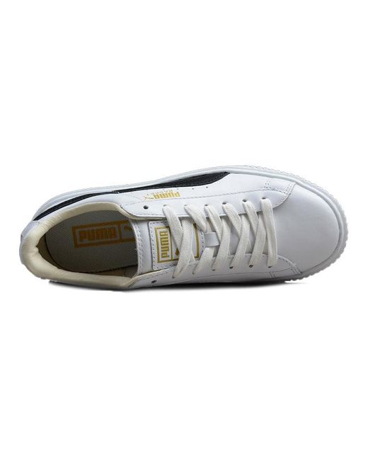 PUMA White (Wmns) Basket Platform