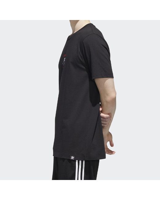 Adidas Black Originals Mic Graphic T 1 Sports Short Sleeve for men
