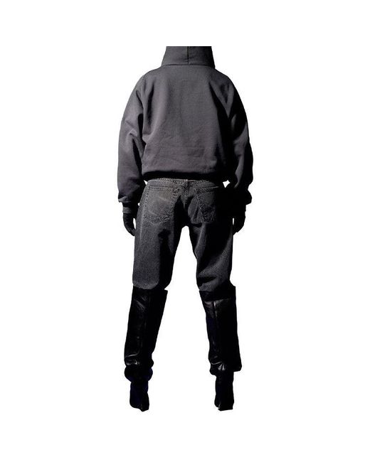 Yeezy Gap Gray Ss22 Logo Shrunken Hoodie 'Dark' for men