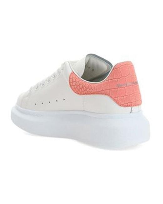 McQueen White (Wmns) Oversized Sneaker Embossed Suede Crocodile'
